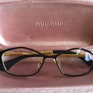 Miu Miu Eyeglasses Black and Gold Frames